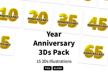 Year Anniversary 3D Icon Pack