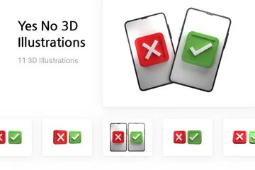 Yes No 3D Illustration Pack