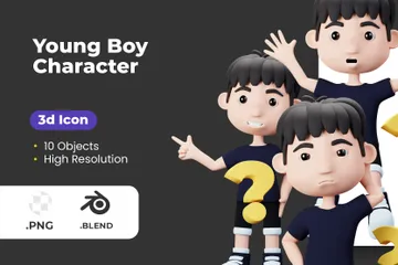 Young Boy Character 3D Illustration Pack