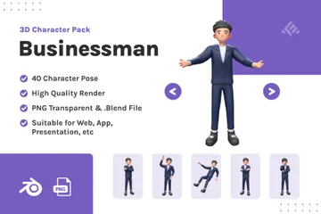 Young Businessman 3D Illustration Pack