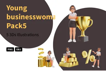 Young Businesswoman 3D Illustration Pack