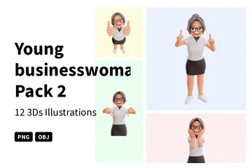 Young Businesswoman Pack 2 3D Illustration Pack