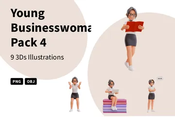 Young Businesswoman Pack 4 3D Illustration Pack