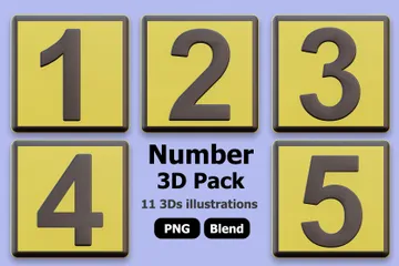 Zahlen 3D Icon Pack