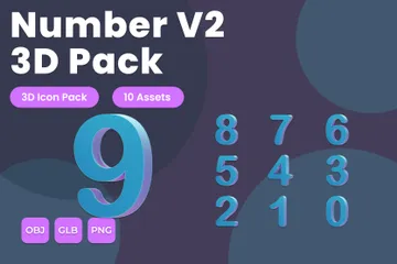 Zahlen 3D Icon Pack