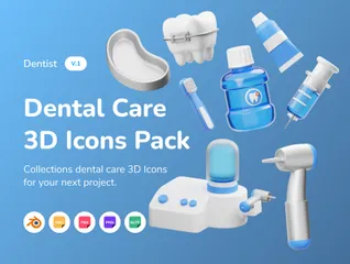 Zahnpflege 3D Icon Pack