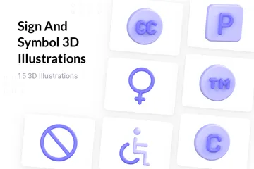 Zeichen und Symbol 3D Icon Pack