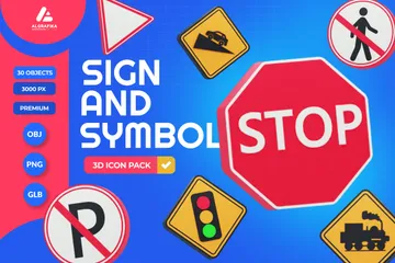 Zeichen und Symbol 3D Icon Pack