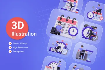 Zeiteinteilung 3D Illustration Pack