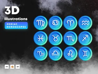 Zodiac Horoscopes 3D Icon Pack