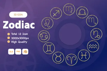 Zodiac Sign 3D Icon Pack