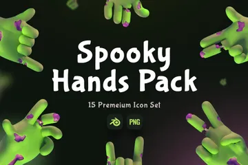 Gruselige Hände 3D Icon Pack