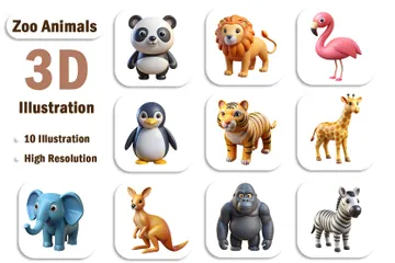 Zoo Animal 3D Icon Pack