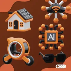 Zukunfts-Technologie 3D Icon Pack