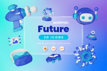 Zukunfts-Technologie 3D Icon Pack