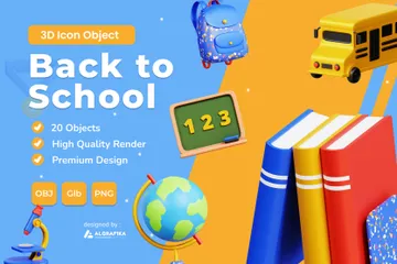 Zurück zur Schule 3D Icon Pack