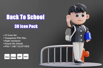 Zurück zur Schule 3D Illustration Pack