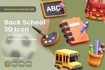 Zurück zur Schule 3D Icon Pack