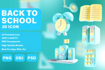 Zurück zur Schule 3D Icon Pack