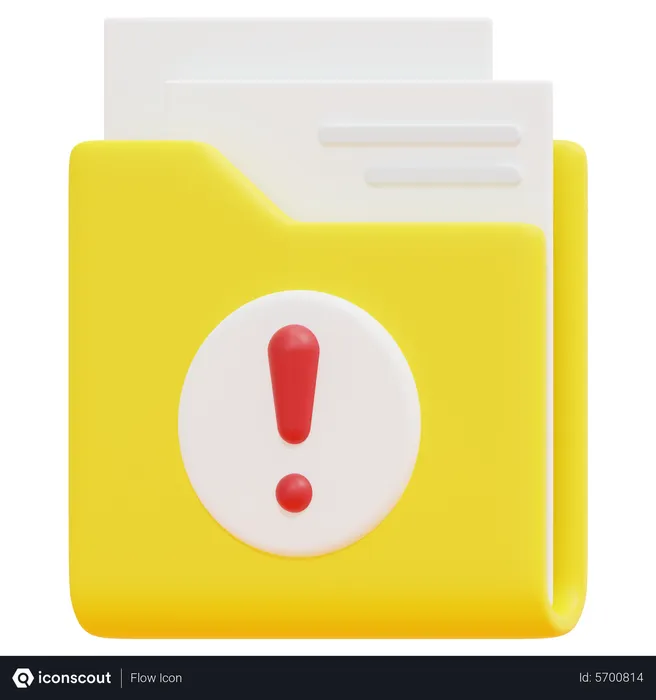 Free Alert Folder  3D Icon