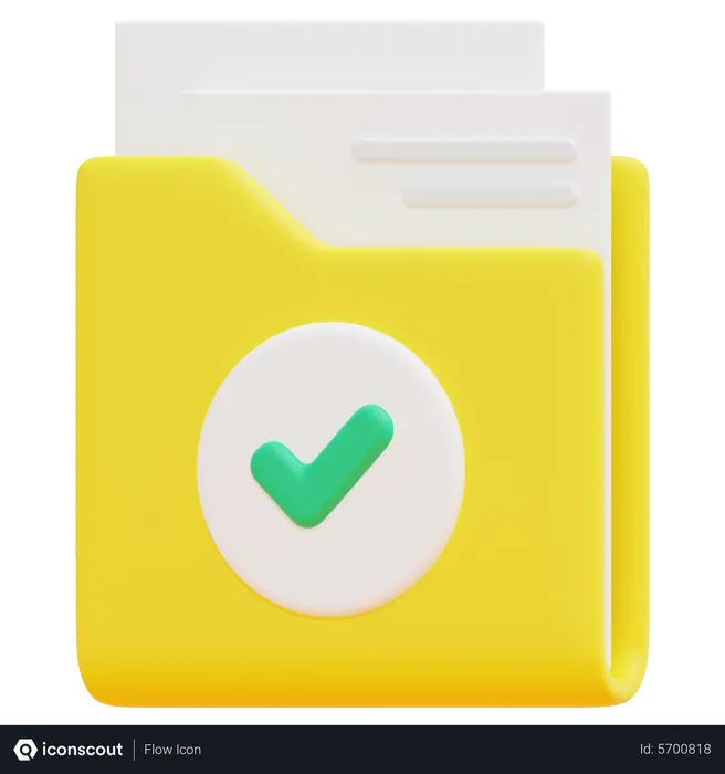 Free Approved Folder  3D Icon