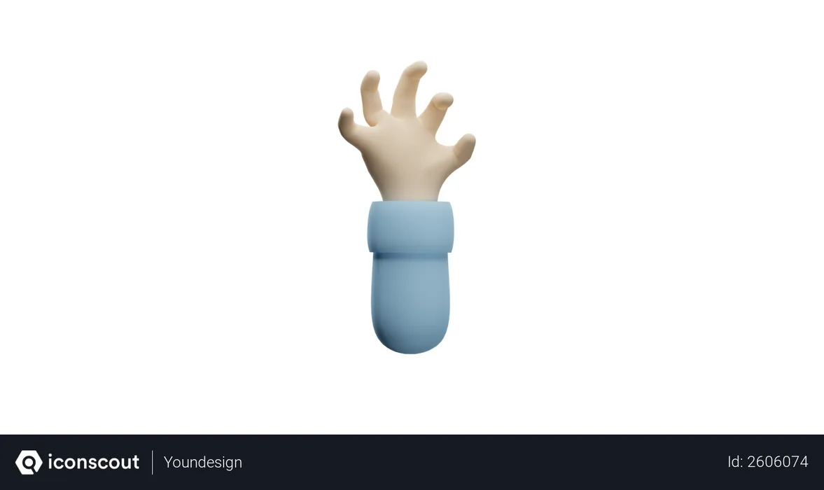 Free Argh hand gesture  3D Illustration