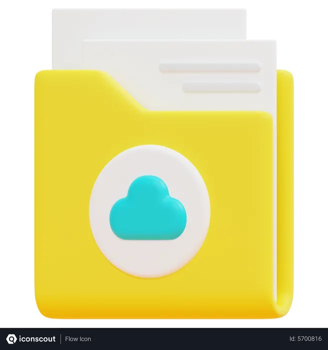 Free Cloud Folder  3D Icon
