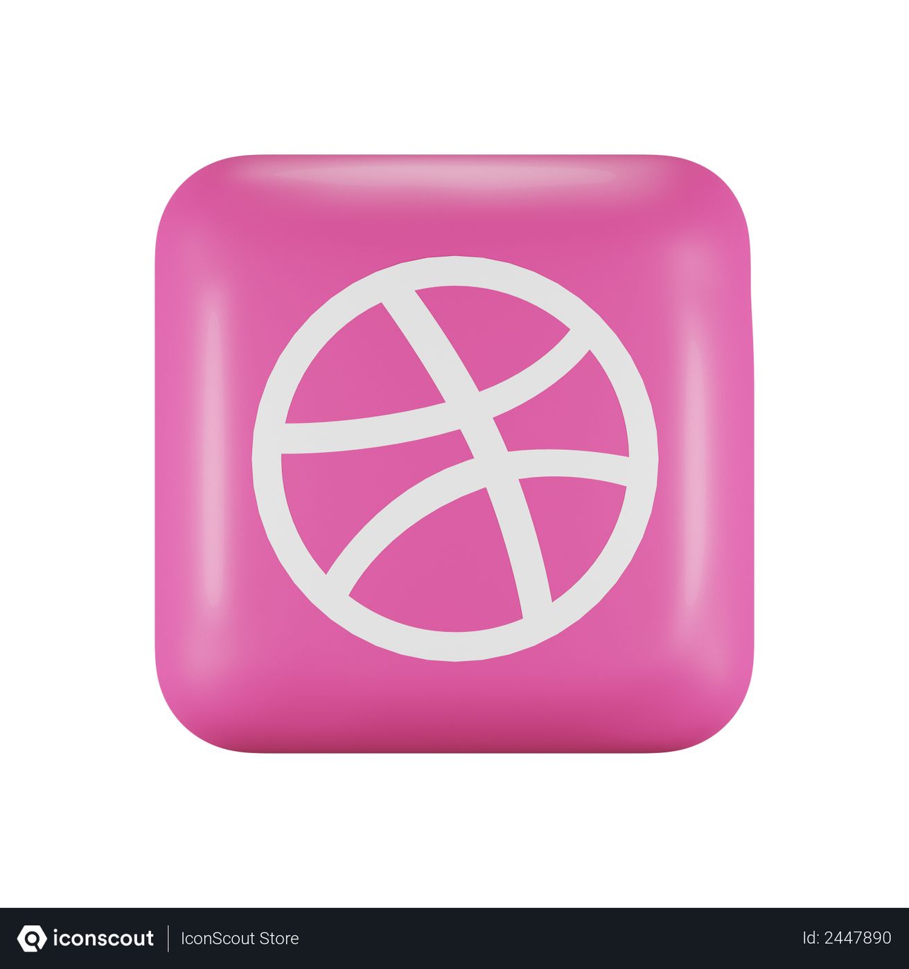 Free Dribbble Logo 3D download in PNG, OBJ or Blend format