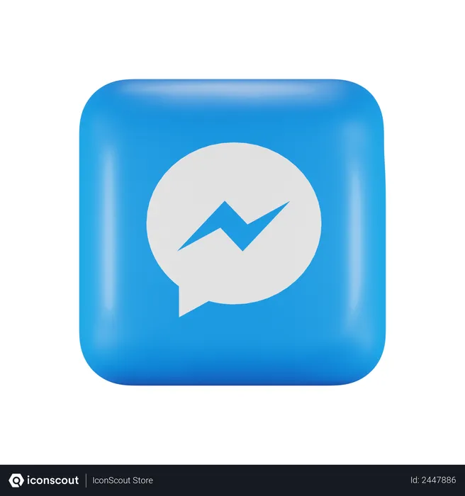 Facebook Messenger Logo 3D Illustration
