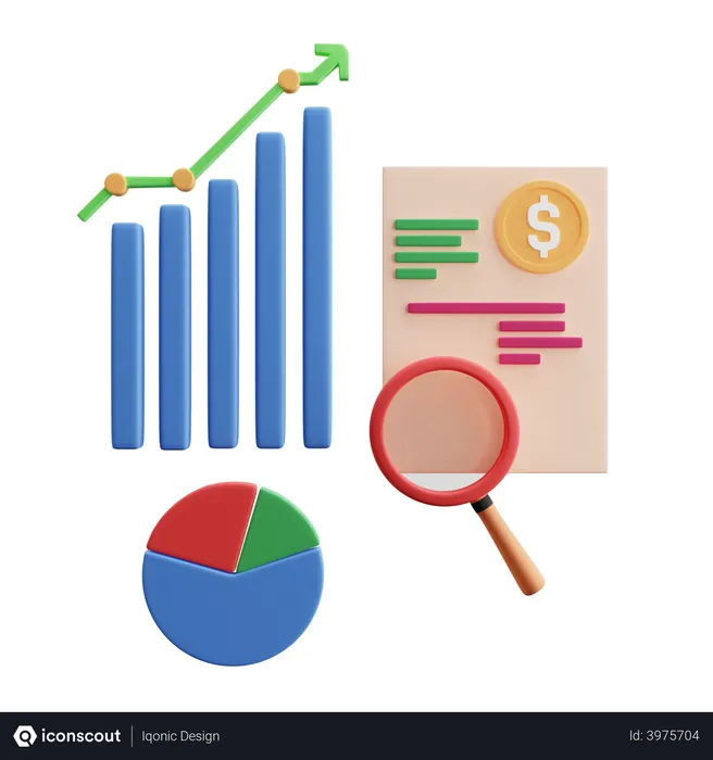 Free Finance Report Research  3D Illustration