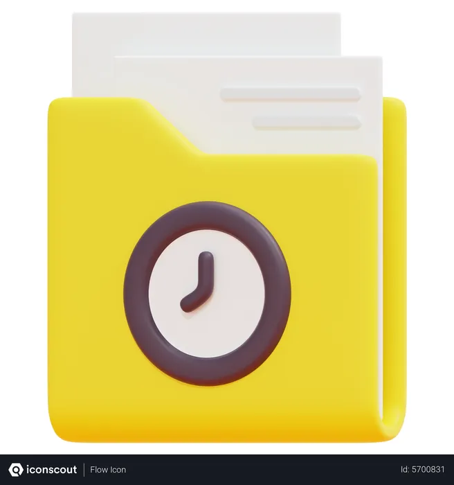 Free Folder Deadline  3D Icon