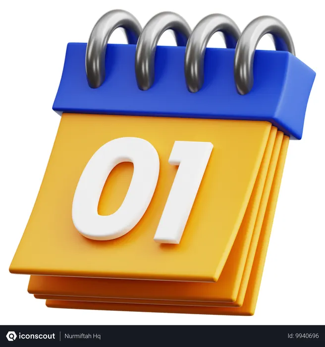 Free 1 日付  3D Icon