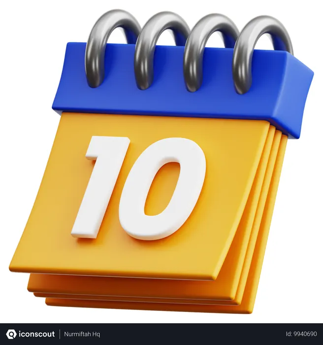 Free 10日  3D Icon