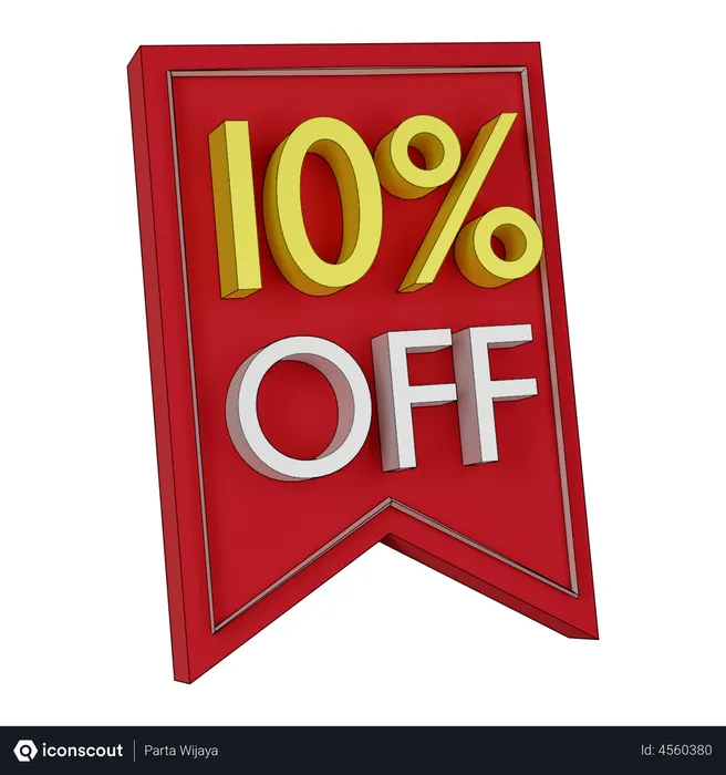 Free 10 por ciento de descuento  3D Icon