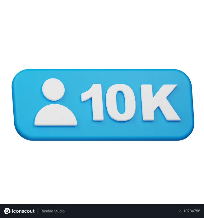 Free 10.000 Follower  3D Icon