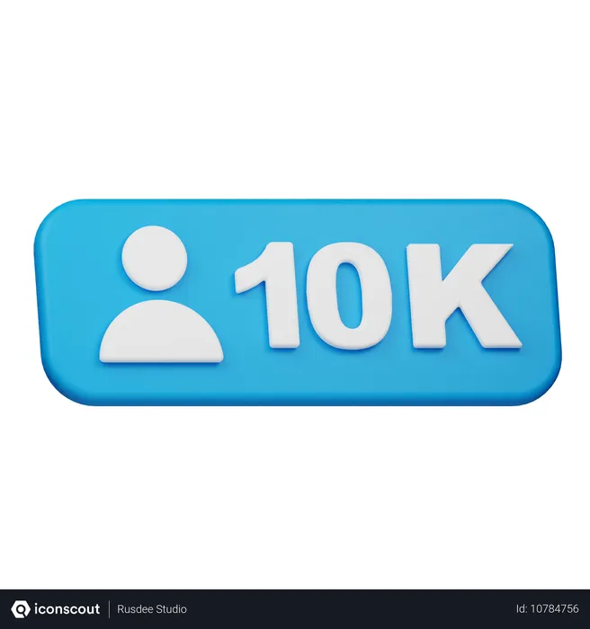 Free 팔로어 10,000명  3D Icon