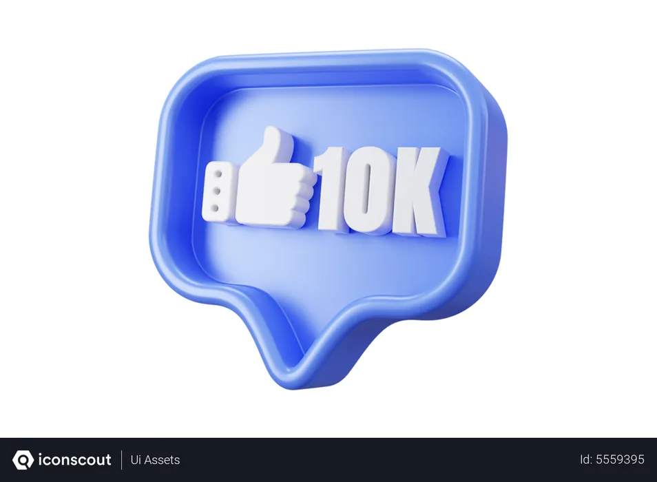 Free 10k like Logo 3D Icon