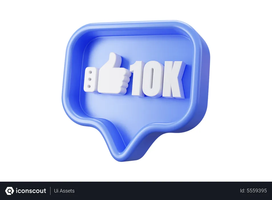 Free 10k gefällt das Logo 3D Icon