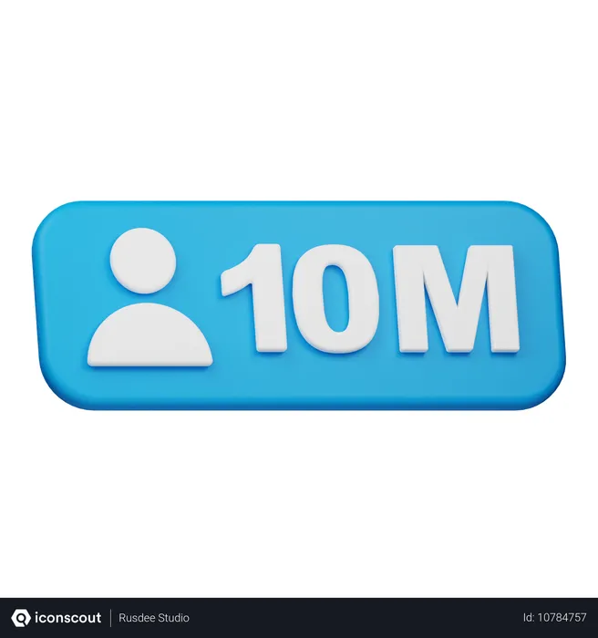 Free 10 milhões de seguidores  3D Icon