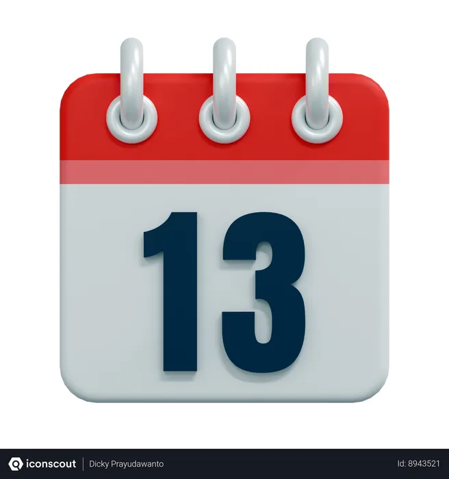 Free 13 Date  3D Icon