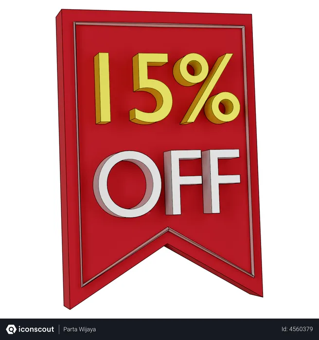 Free 15 Percent Discount  3D Icon