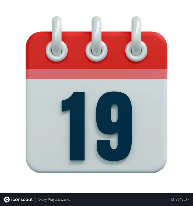 Free 19 Date  3D Icon