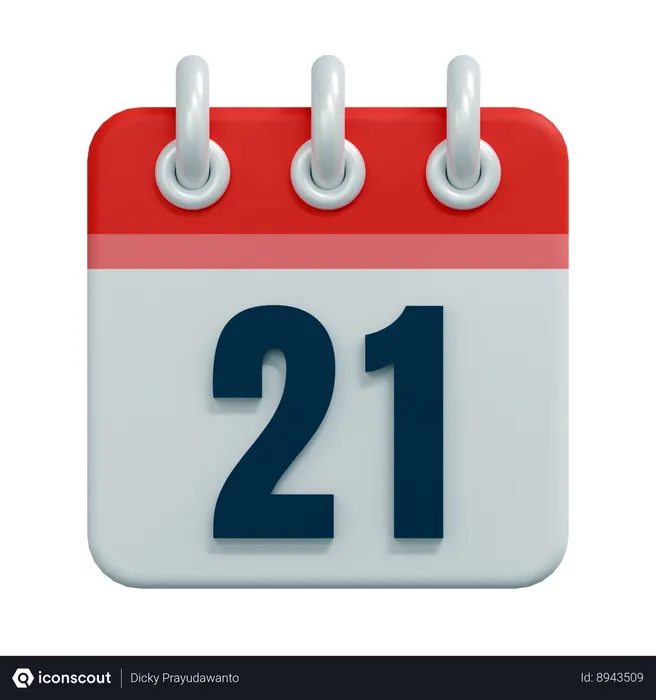 Free 21 date  3D Icon