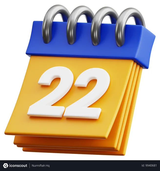 Free 22 Date  3D Icon