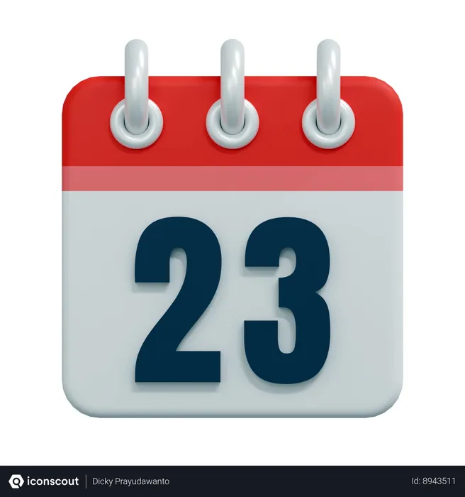 Free 23 date  3D Icon