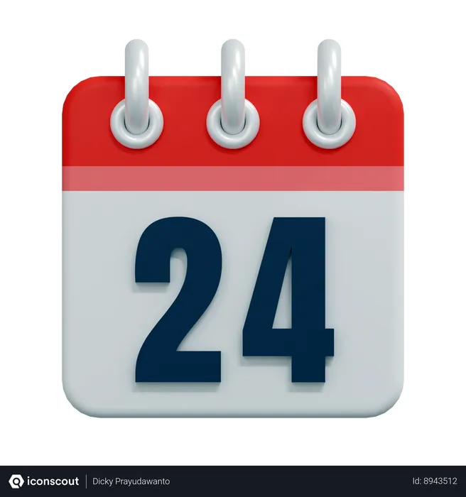 Free 24 Date  3D Icon