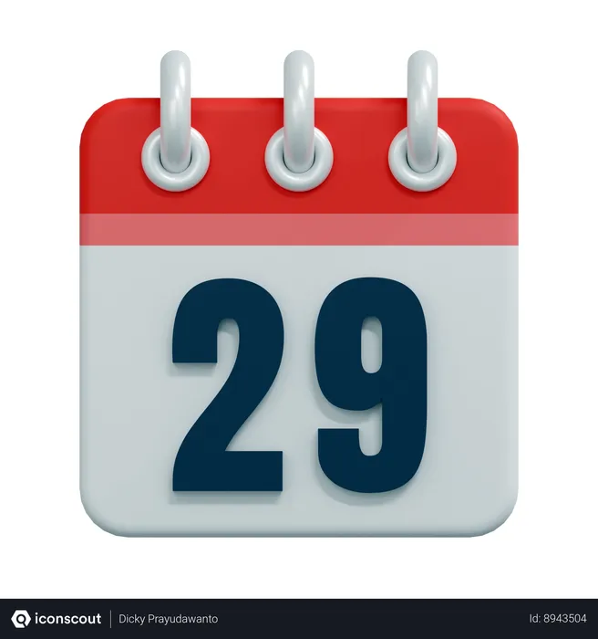 Free 29 Date  3D Icon