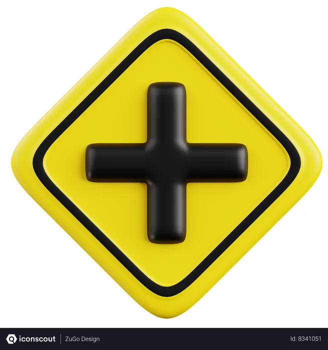 Free 4 way intersection Emoji 3D Icon