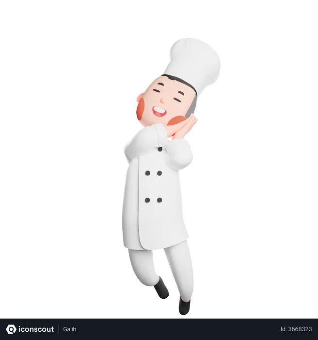 Free Chef joven alegre  3D Illustration