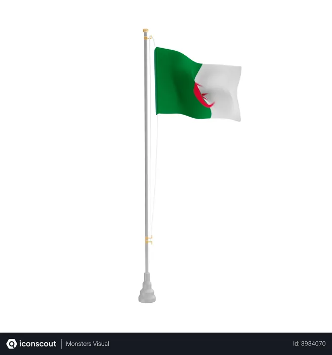 Free Algeria Flag 3D Flag